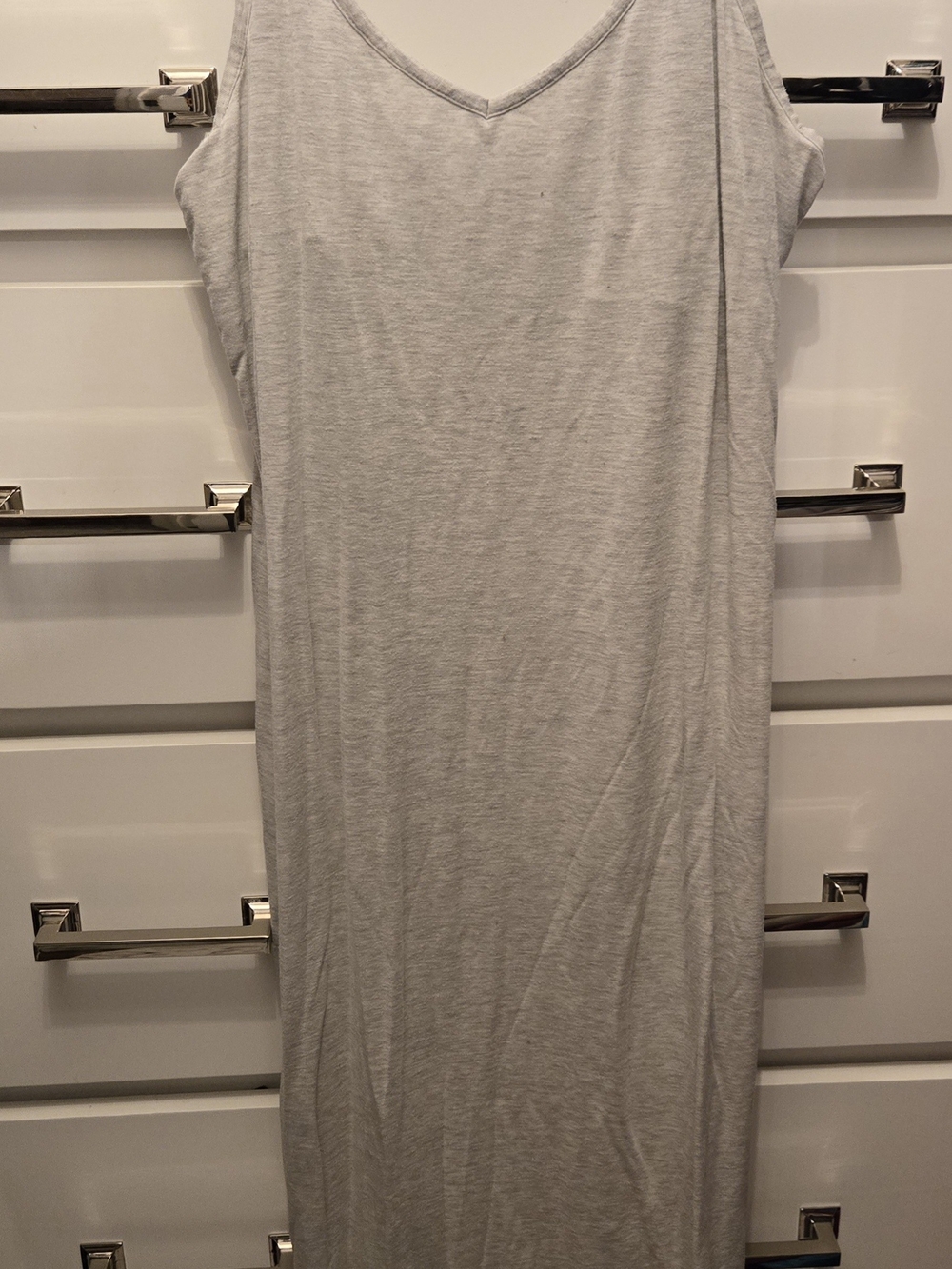 Maternity Light Gray V-Neck Night Gown Size Small